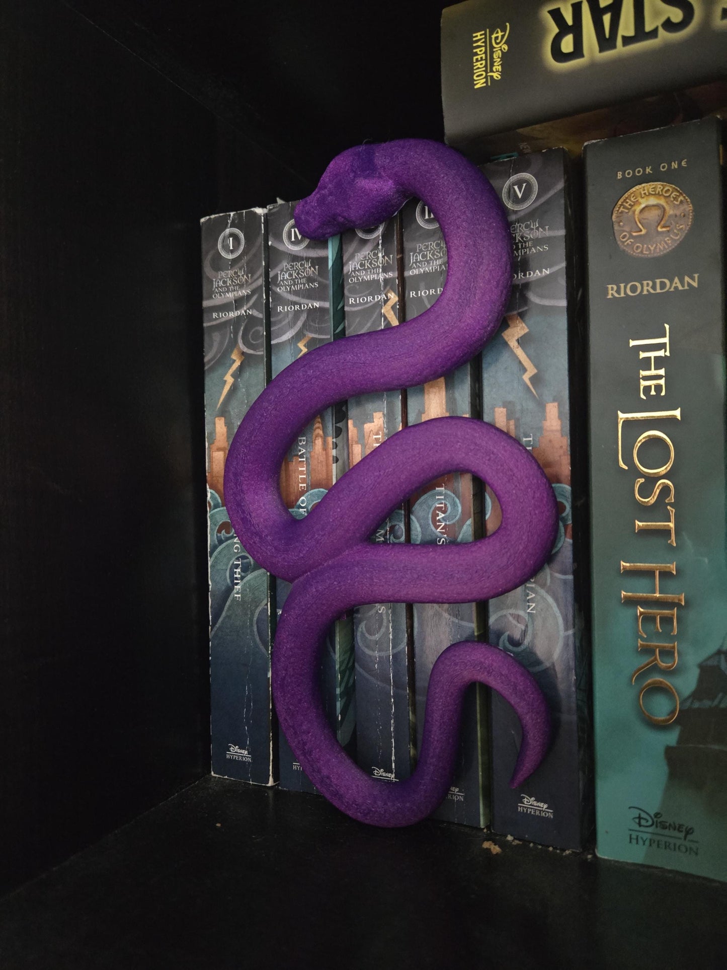 Snake Book Spiner Hugger Insert Bookshelf Decor 3D Print