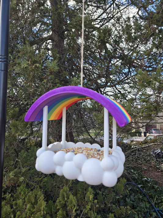 Rainbow Cloud Bird Feeder (PLA) 3D Print
