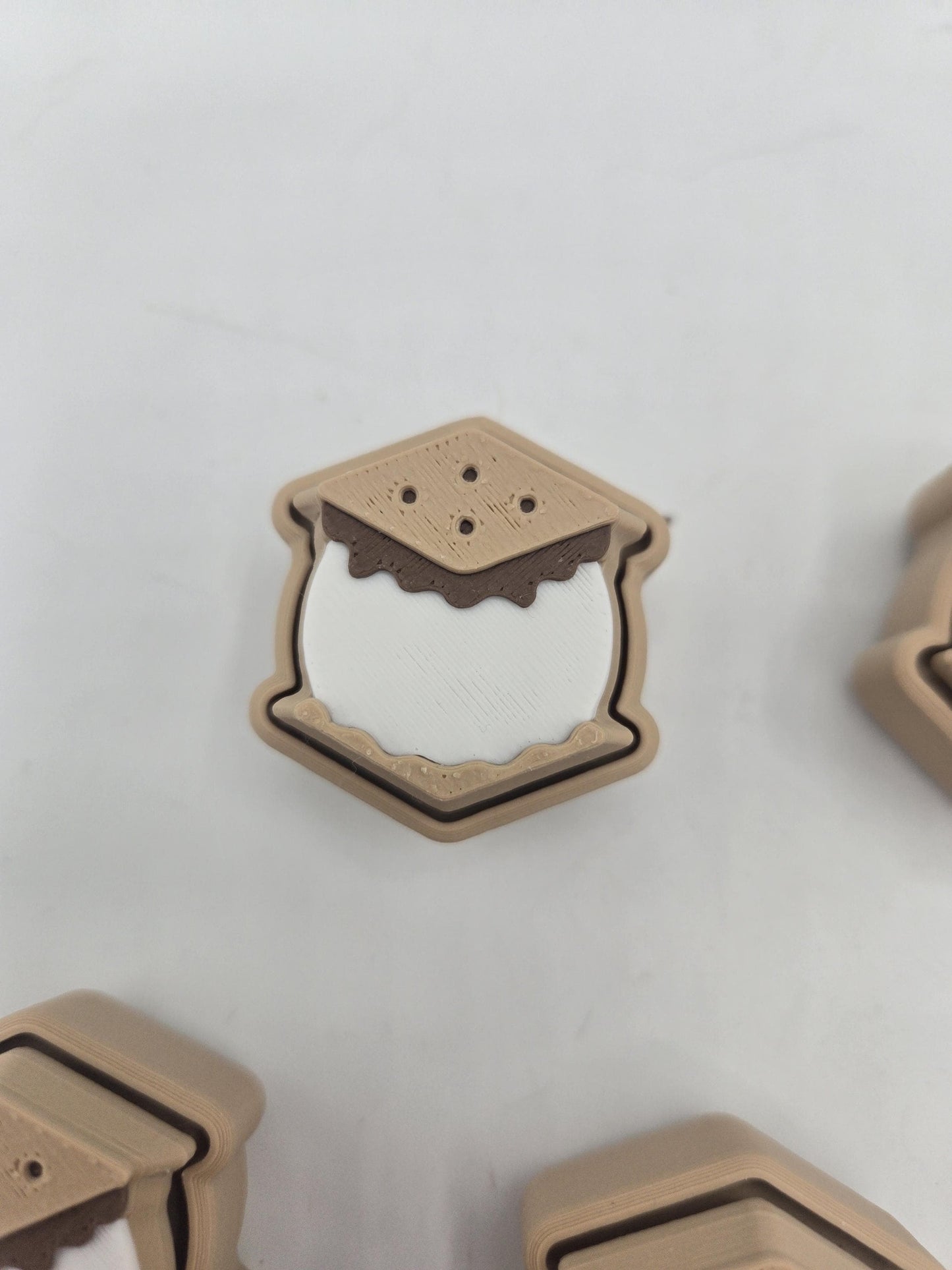 Summer Bonfire Smore's or Marshmallow Stick Mechanical Key Clicker Fidget 3D Print