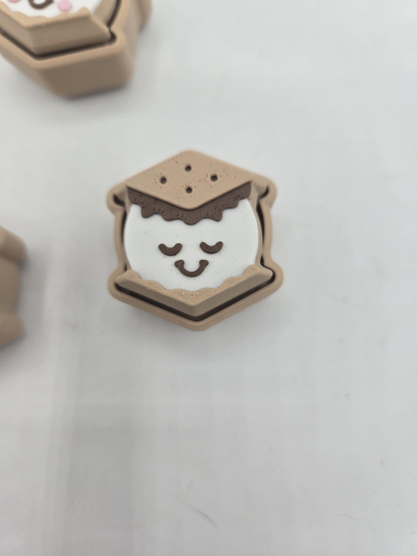 Summer Bonfire Smore's or Marshmallow Stick Mechanical Key Clicker Fidget 3D Print