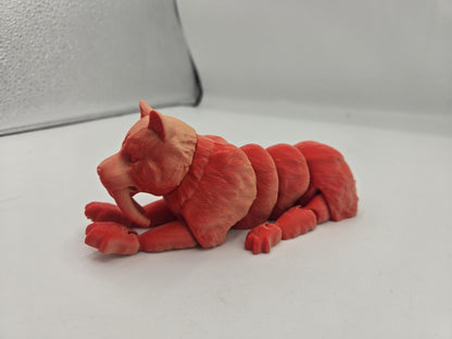 Prehistoric Sabertooth Big Cat Articulated Flexi 3D Print