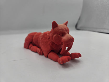 Prehistoric Sabertooth Big Cat Articulated Flexi 3D Print