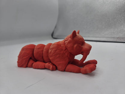 Prehistoric Sabertooth Big Cat Articulated Flexi 3D Print