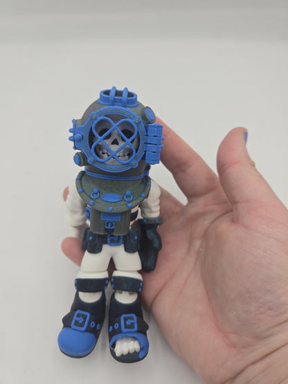 Nautical Skeleton Deep Sea Diver Articulated Flexi 3D Print