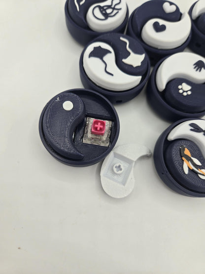Yin Yang Dual Clicker Mechanical Key Switch Fidget 3D Print