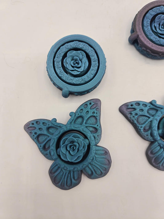 Spring Flower Circle or Butterfly Fidget Spinner 3D Print