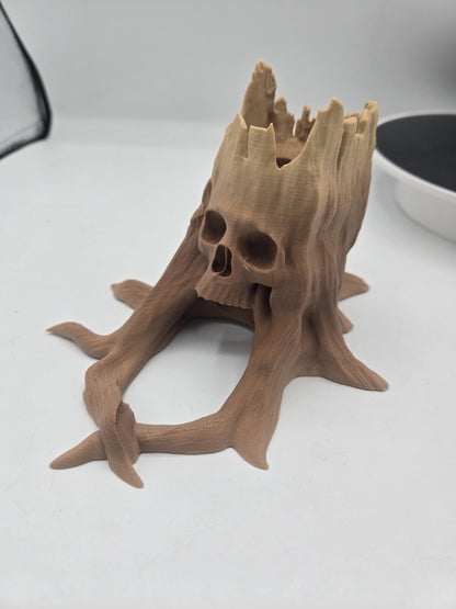 Skull Tree Trunk Gothic Style Single D20 Dice Tower 3D Print