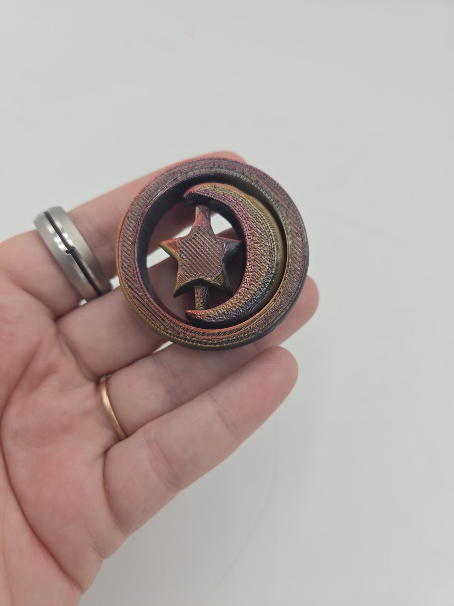Celestial Star and Moon Fidget Spinner 3D Print
