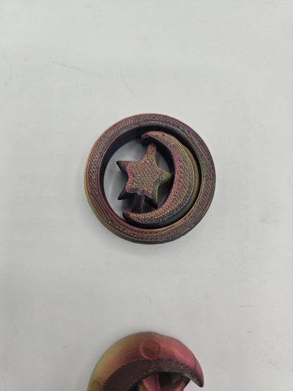 Celestial Star and Moon Fidget Spinner 3D Print