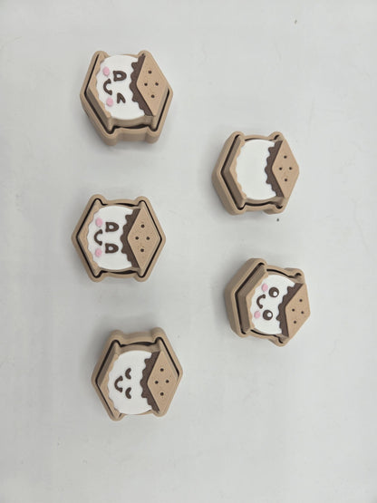 Summer Bonfire Smore's or Marshmallow Stick Mechanical Key Clicker Fidget 3D Print