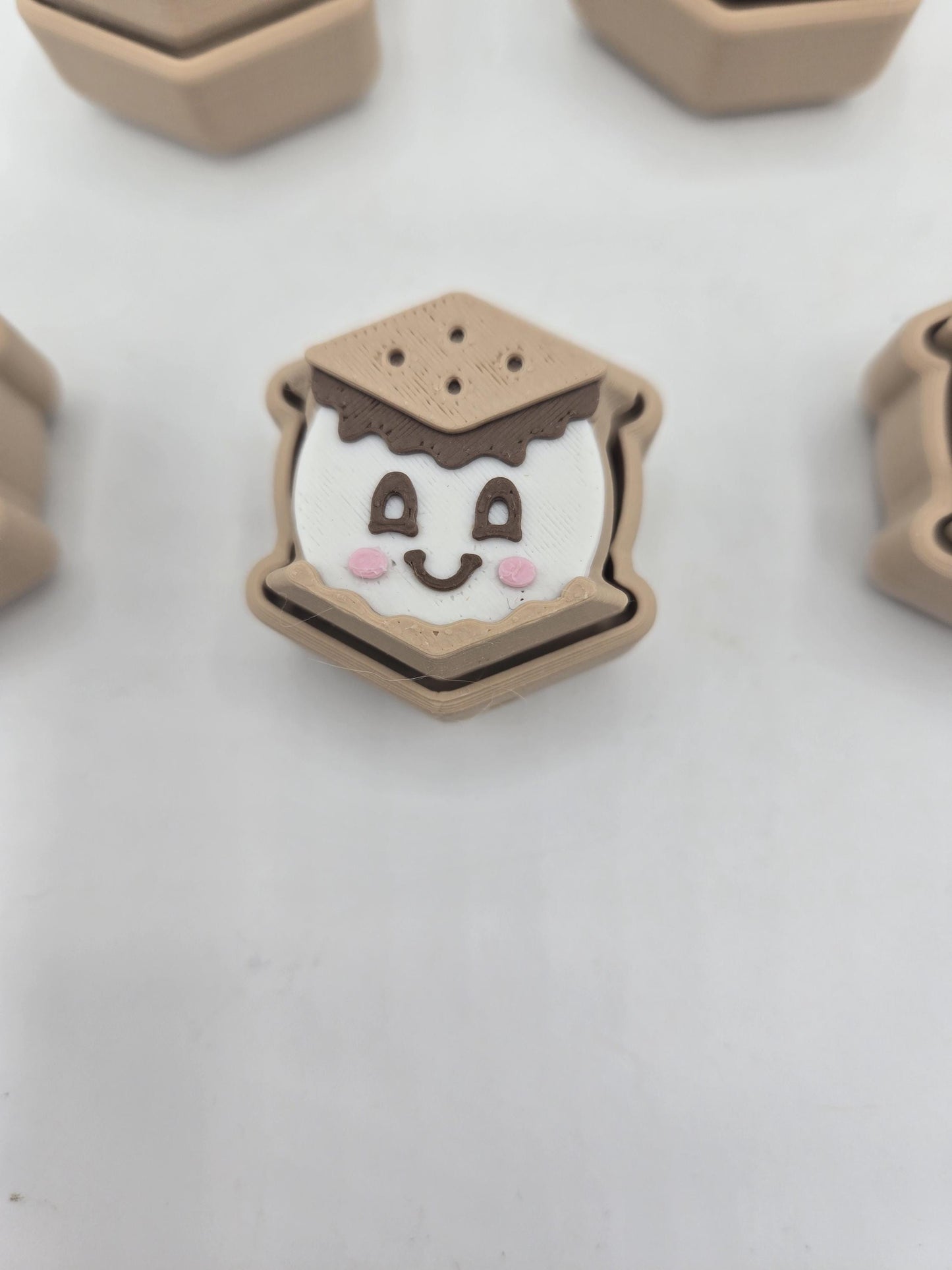 Summer Bonfire Smore's or Marshmallow Stick Mechanical Key Clicker Fidget 3D Print