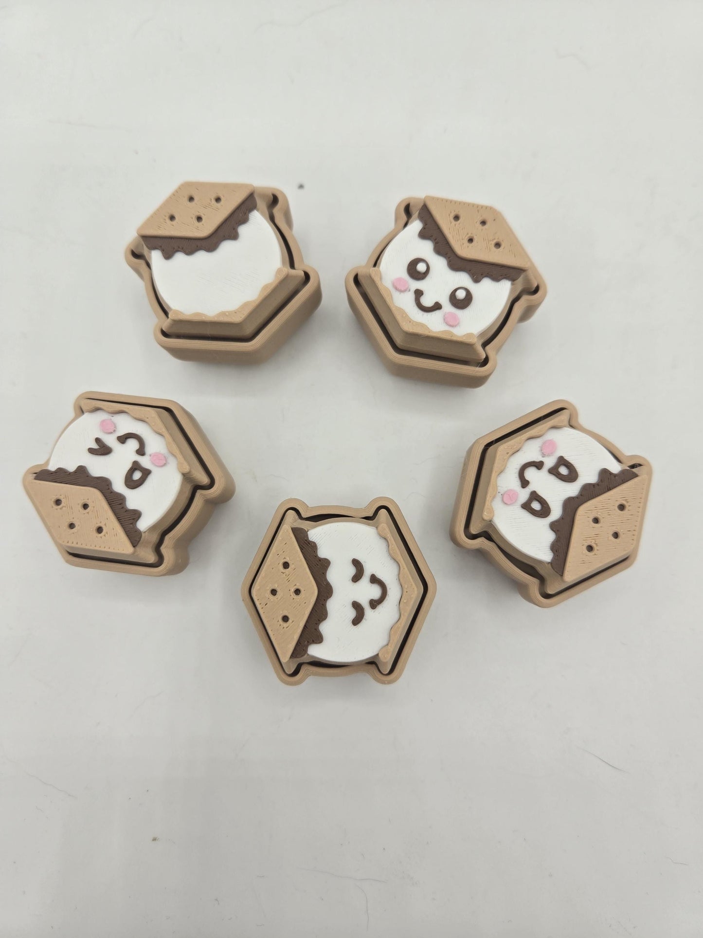 Summer Bonfire Smore's or Marshmallow Stick Mechanical Key Clicker Fidget 3D Print