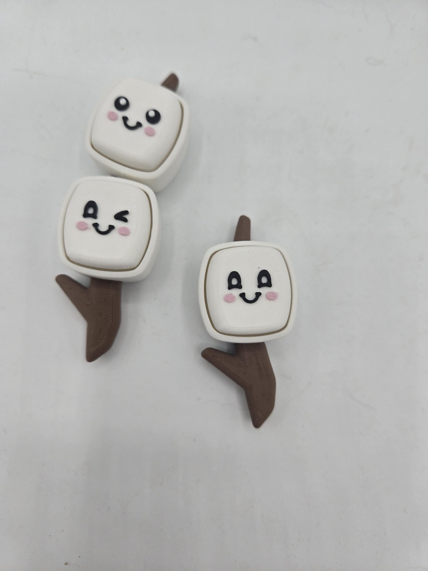 Summer Bonfire Smore's or Marshmallow Stick Mechanical Key Clicker Fidget 3D Print