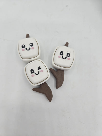Summer Bonfire Smore's or Marshmallow Stick Mechanical Key Clicker Fidget 3D Print