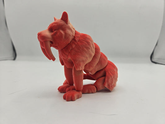 Prehistoric Sabertooth Big Cat Articulated Flexi 3D Print