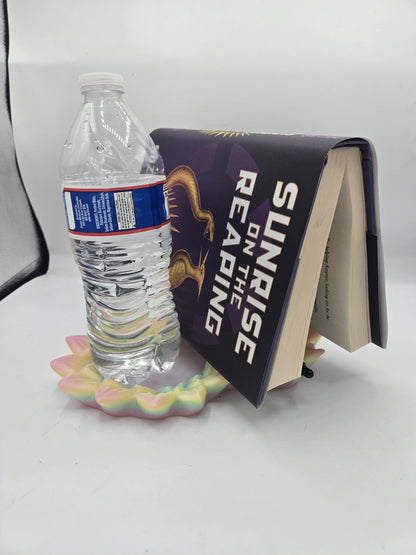 Butterfly Book Stand with Sunflower-Shaped Tray/Beverage Holder | 3D Print
