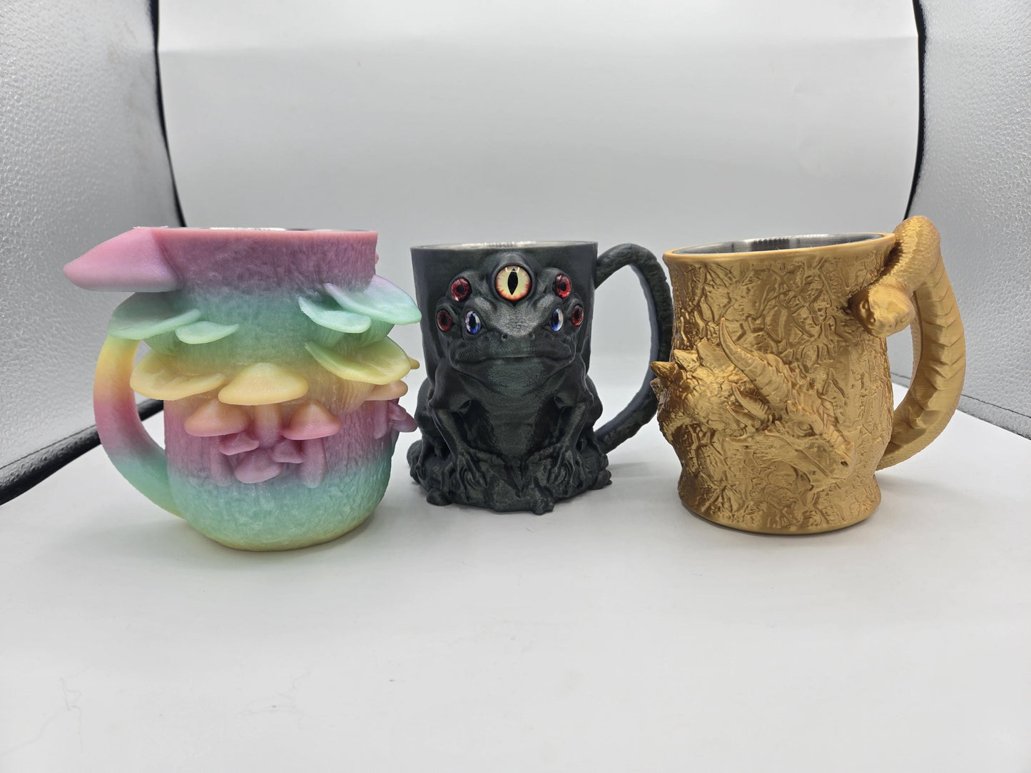 Fantasy Mug Mushroom Frog or Dragon and Snake with Stainless Steel Insert Cup 3D Print