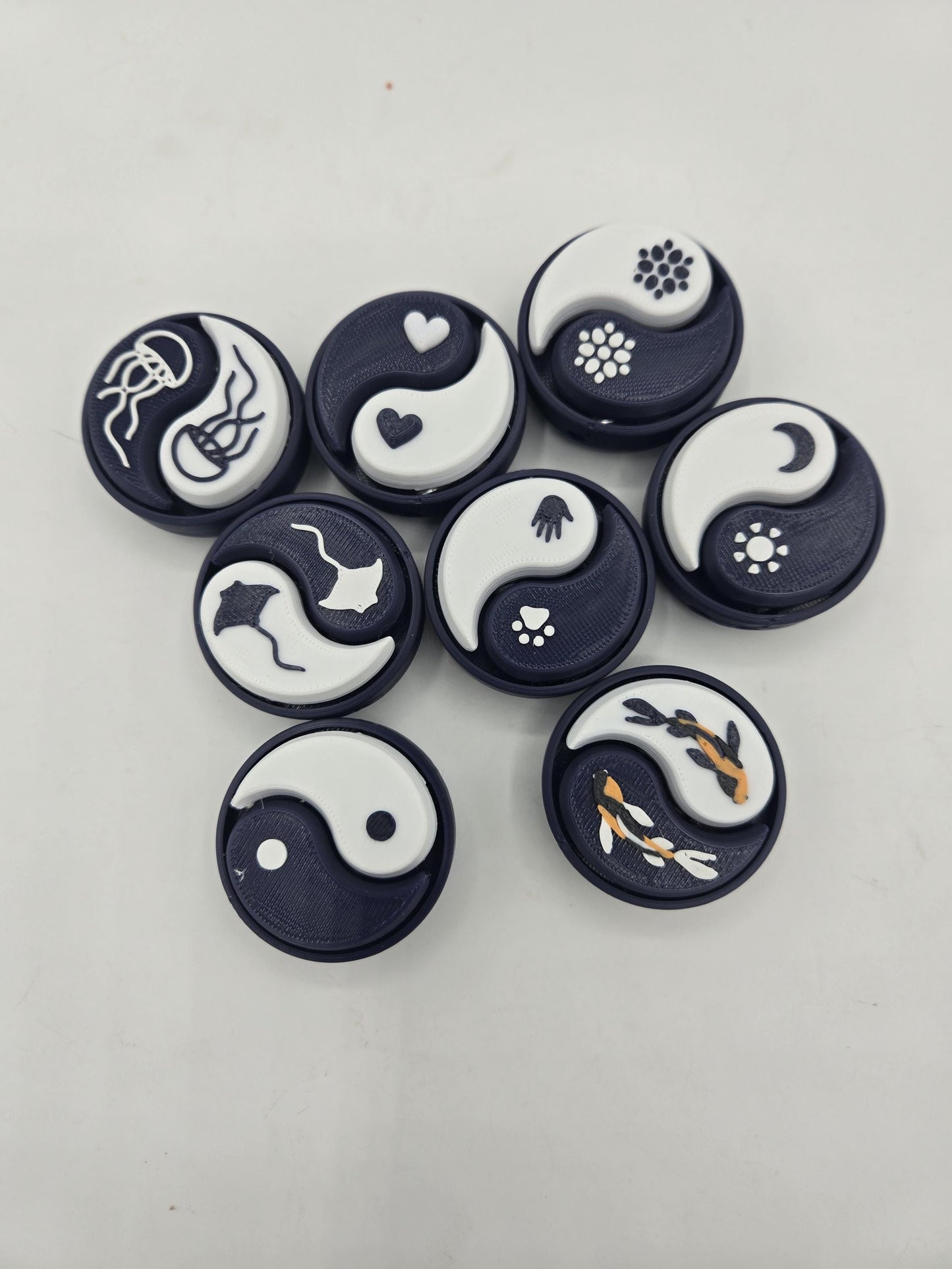 Yin Yang Dual Clicker Mechanical Key Switch Fidget 3D Print