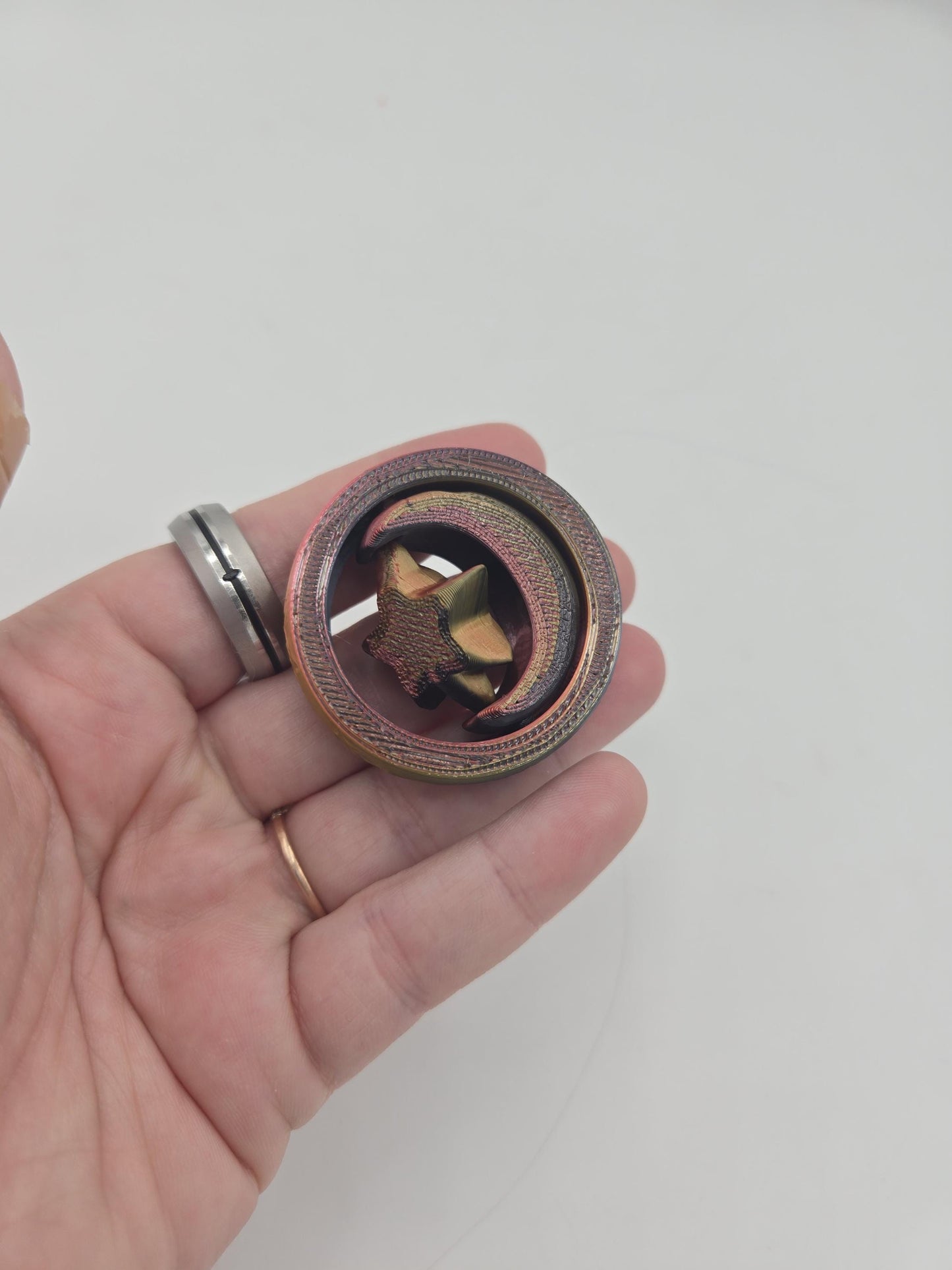 Celestial Star and Moon Fidget Spinner 3D Print