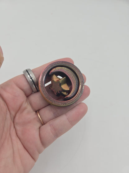 Celestial Star and Moon Fidget Spinner 3D Print
