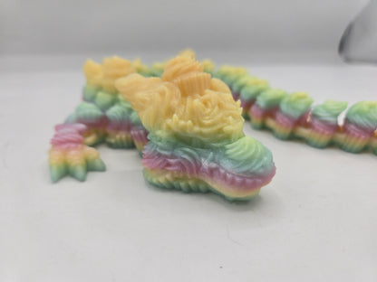 Birthday Dragon Cupcake Flexi with Mechanical Key Clicker Tail 3D Print