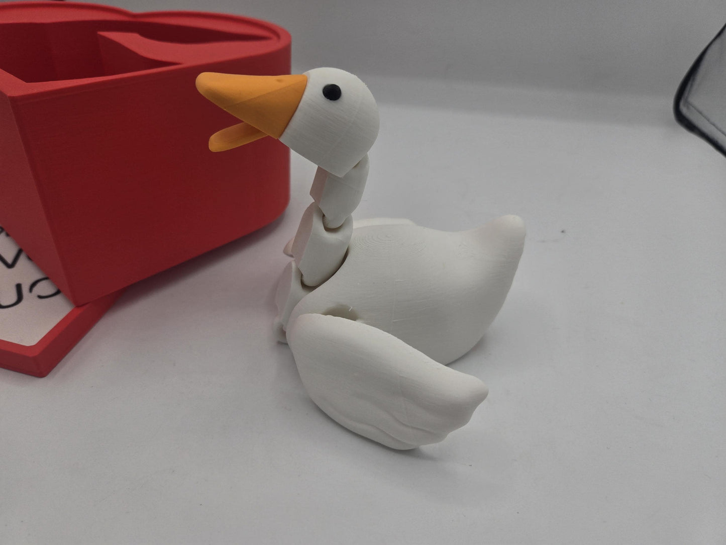 Duck Flexi with Heart Box and Silly Message 3D Print