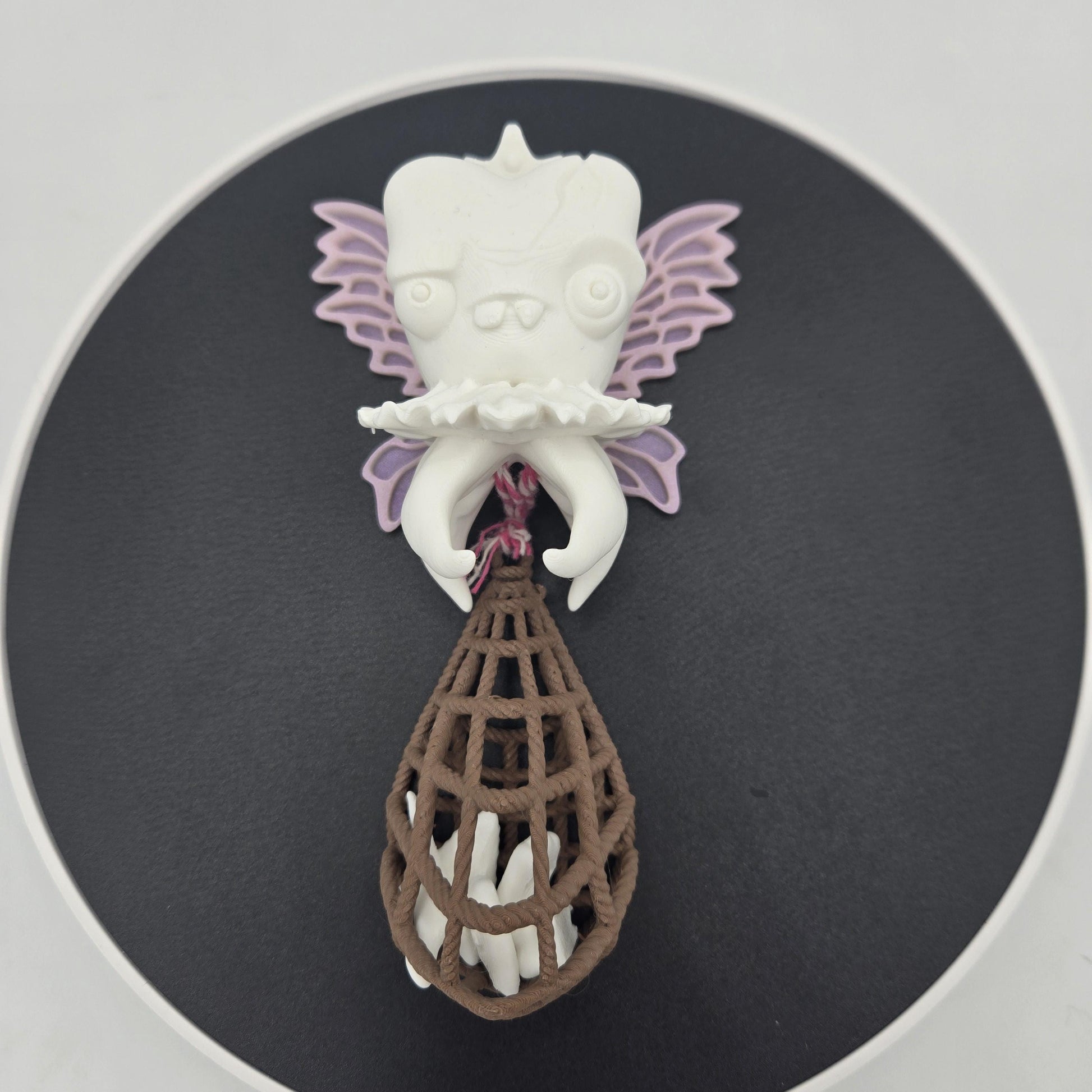 Tooth Fairy with Bag of Teeth Spooky Fun Display 3D print shown as a pair or set