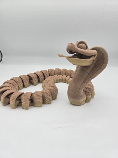 King Cobra Flexi Articulated Snake 3D print side view showing articulation and detail