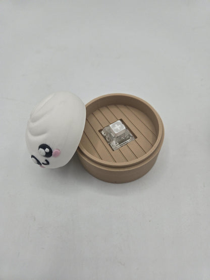 Dumpling Basket Fidget Clicker | Mechanical Key Switch | 3D Printed Desk Toy | Optional Lid & Keychain