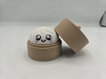 Dumpling Basket Fidget Clicker | Mechanical Key Switch | 3D Printed Desk Toy | Optional Lid & Keychain