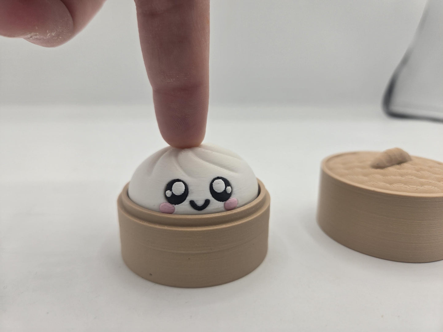 Dumpling Basket Fidget Clicker | Mechanical Key Switch | 3D Printed Desk Toy | Optional Lid & Keychain