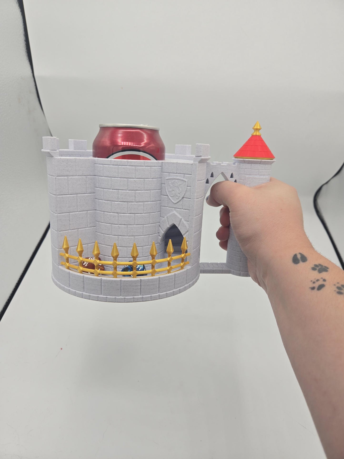 Medieval Castle Dice Tower and Can Holder Combo 3D Print