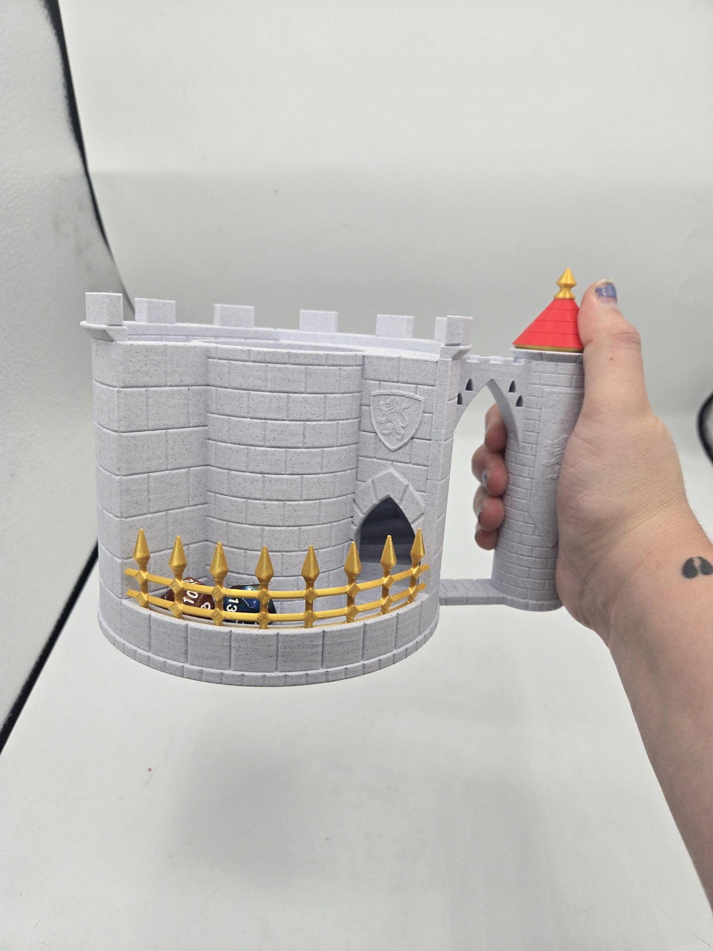 Medieval Castle Dice Tower and Can Holder Combo 3D Print