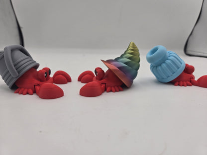 Hermit Crab Mechanical Key Clicker | Variety of Shell Types | 3D Print
