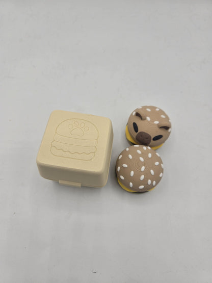 Kawaii Animal Burger Mechanical Key Fidget Clicker with Optional Burger Box 3D Print