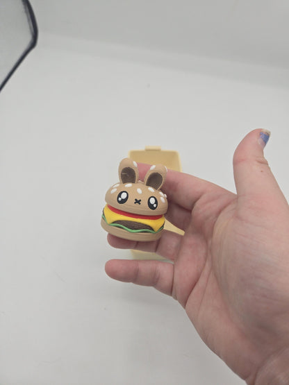 Kawaii Animal Burger Mechanical Key Fidget Clicker with Optional Burger Box 3D Print