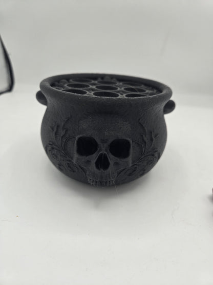 Witches Cauldron Tic-Tac-Toe Game with Skull & Potion Game Pieces 3D Print