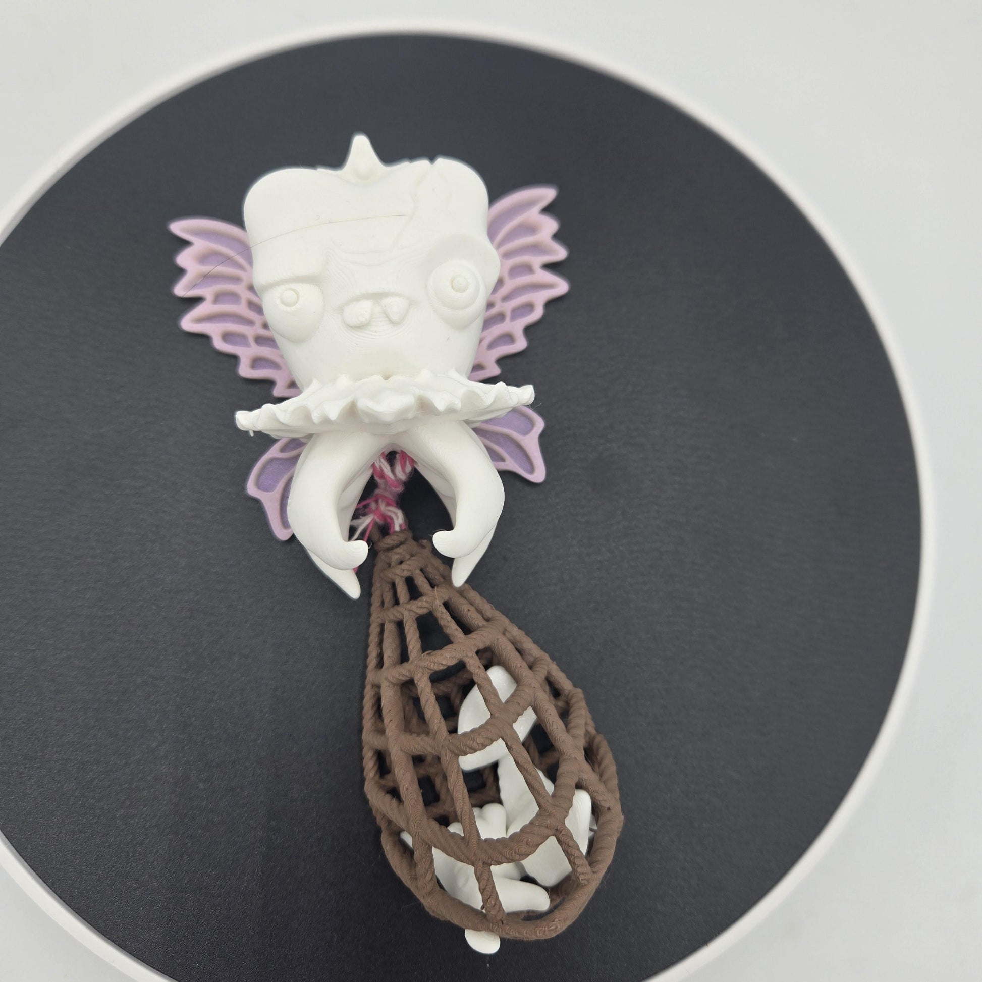 Tooth Fairy with Bag of Teeth Spooky Fun Display 3D print side view showing articulation and detail