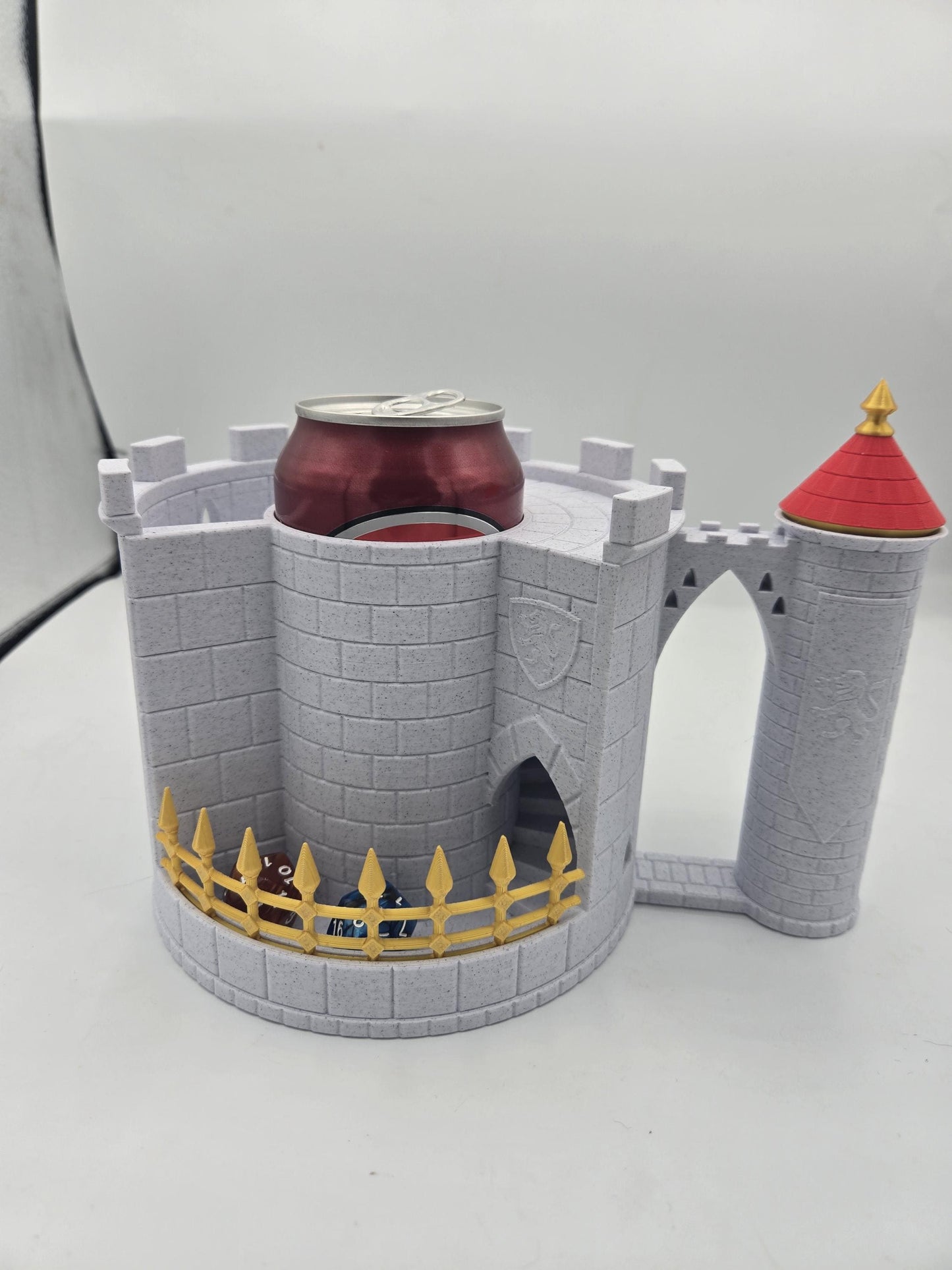 Medieval Castle Dice Tower and Can Holder Combo 3D Print