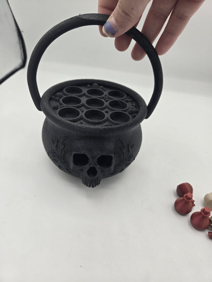 Witches Cauldron Tic-Tac-Toe Game with Skull & Potion Game Pieces 3D Print