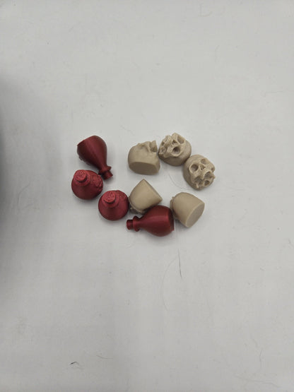 Witches Cauldron Tic-Tac-Toe Game with Skull & Potion Game Pieces 3D Print