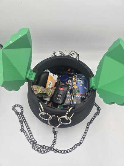 Cauldron Spooky Witch Halloween Purse 3D Print