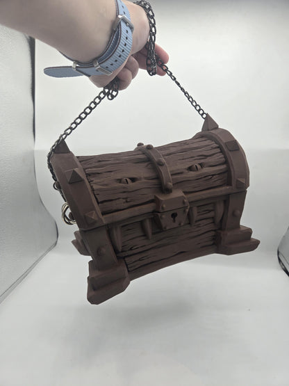 Mimic Treasure Chest Purse – Fantasy RPG Handbag, DnD Cosplay Bag, 3D Printed Accessory