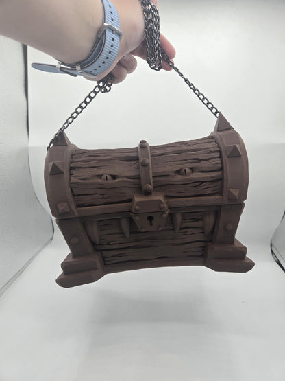 Mimic Treasure Chest Purse – Fantasy RPG Handbag, DnD Cosplay Bag, 3D Printed Accessory