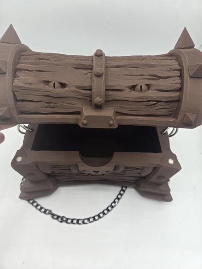 Mimic Treasure Chest Purse – Fantasy RPG Handbag, DnD Cosplay Bag, 3D Printed Accessory