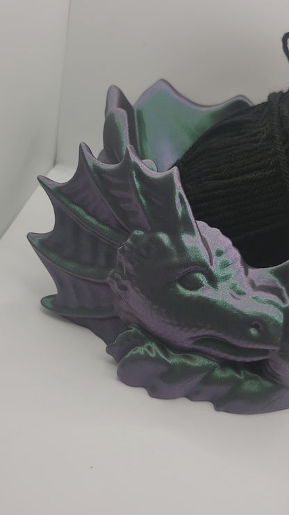 Dragon Yarn Bowl with optional Storage Holes for Hooks, Needles and Other Accessories | 3D Print