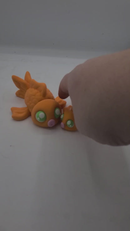 Cute Goldfish Flexi Plain or Accented Scales | Available in Two Sizes | 3D Print